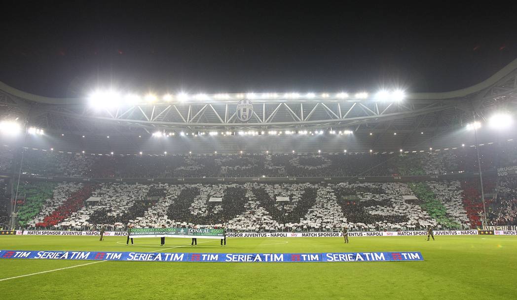 Juve-Napoli, la coreografia sugli spalti dello Stadium. Getty